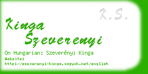 kinga szeverenyi business card